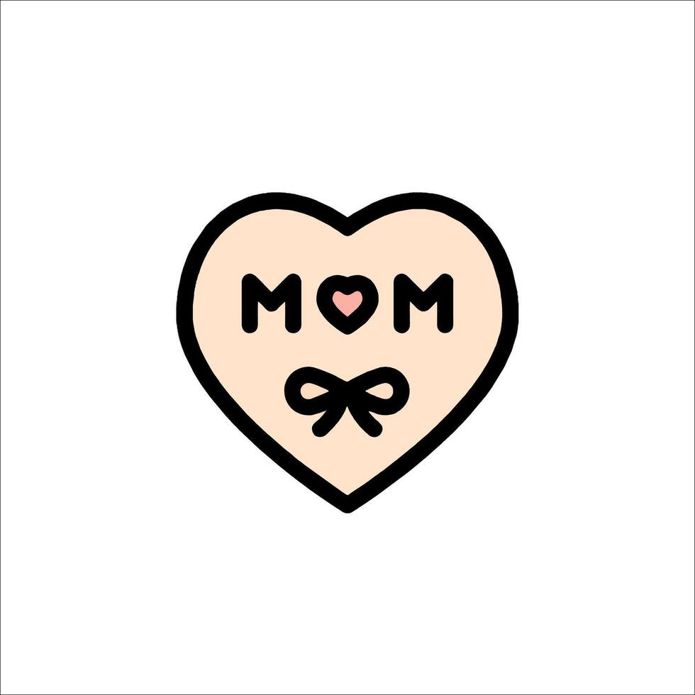 Mom heart icon illustration vector