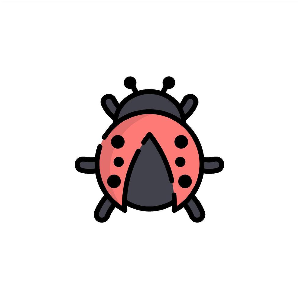 illustration of ladybug icon vector