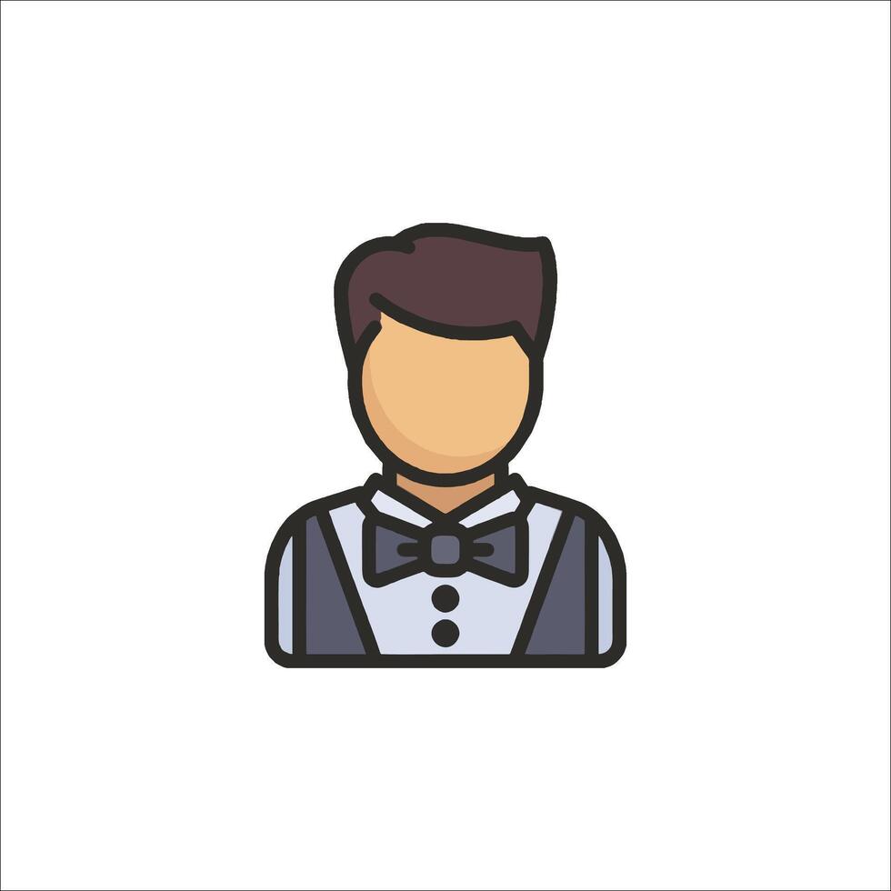 A man in a bow tie icon vector