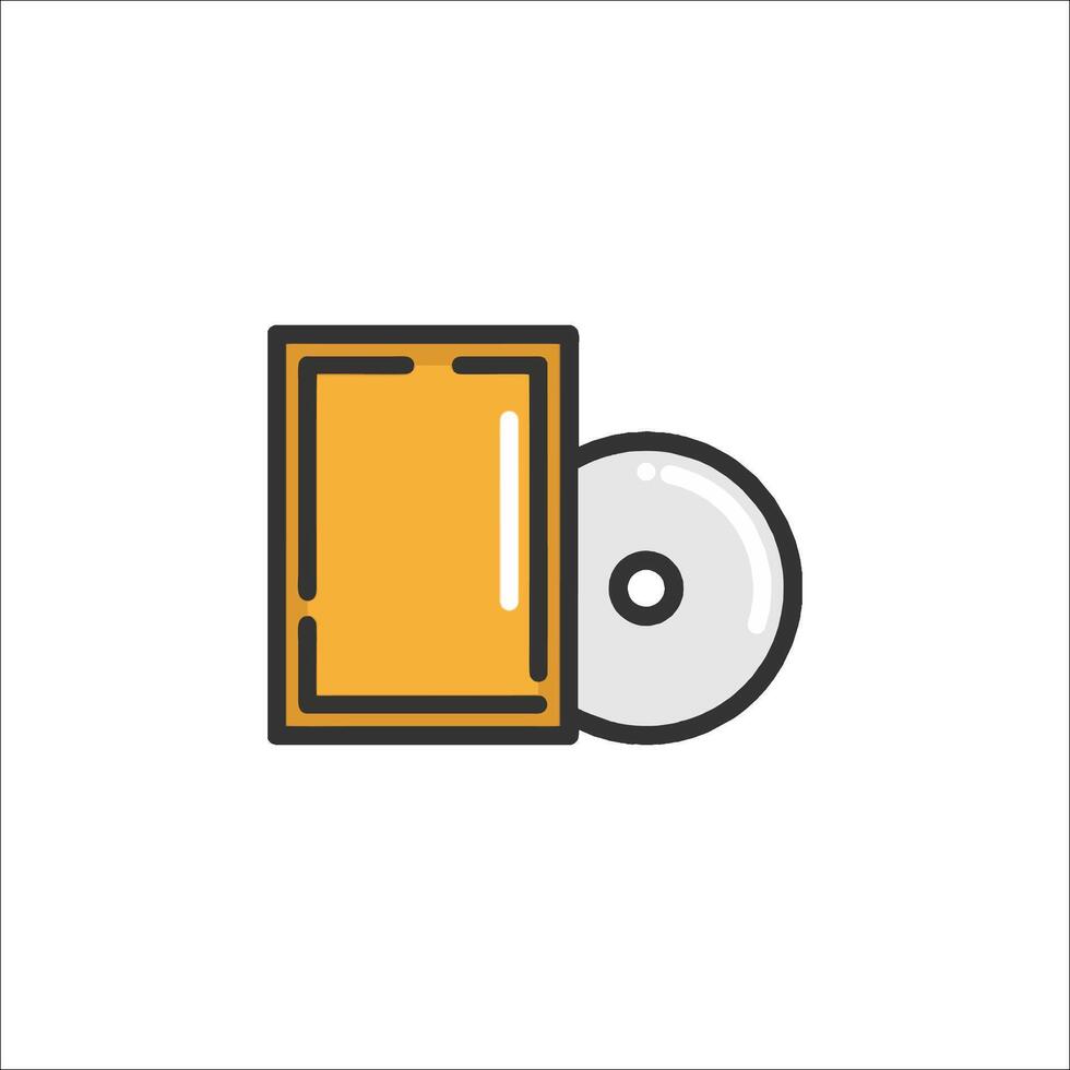 A cd and a book icon on a white background vector
