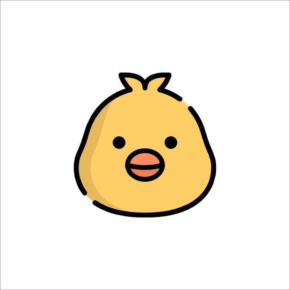 A cartoon chicken head with a big nose vector