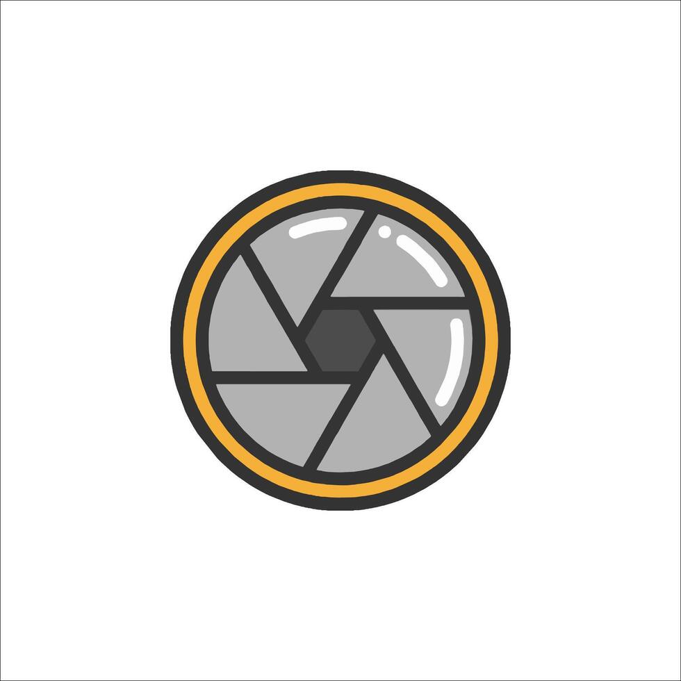 A camera lens icon on a white background vector