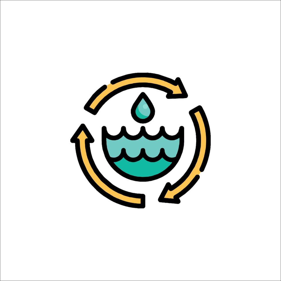 Water cycle icon illustration vector