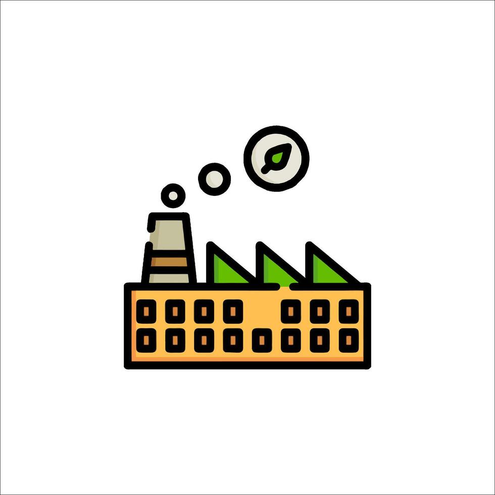A factory with smoke coming out of the chimney vector