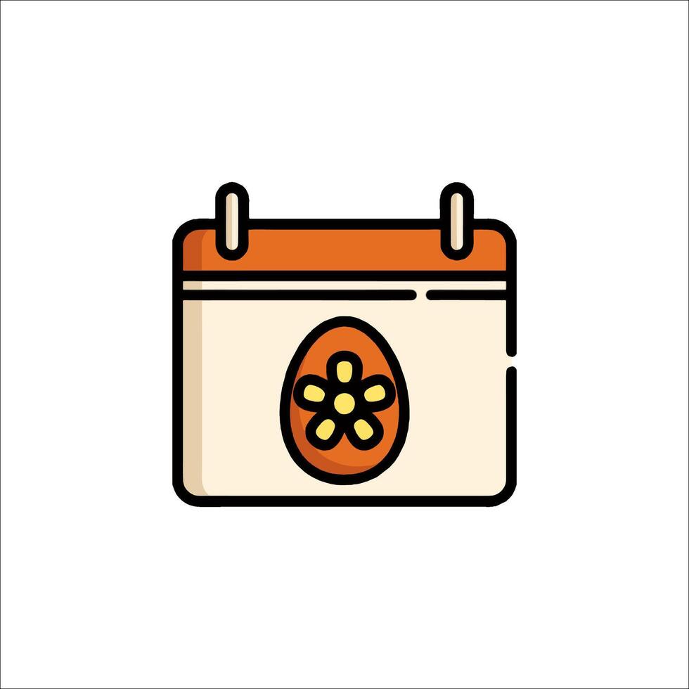 Easter calendar icon illustration vector