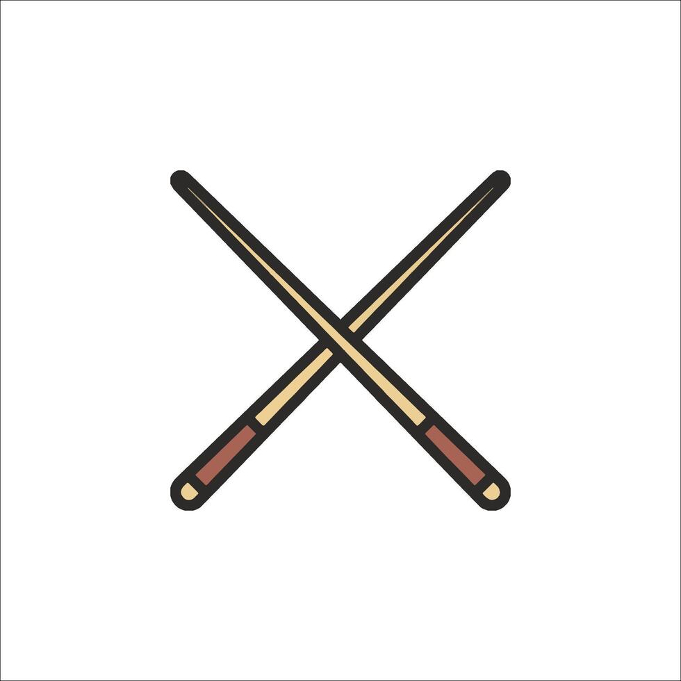 Two crossed sticks icon on white background vector