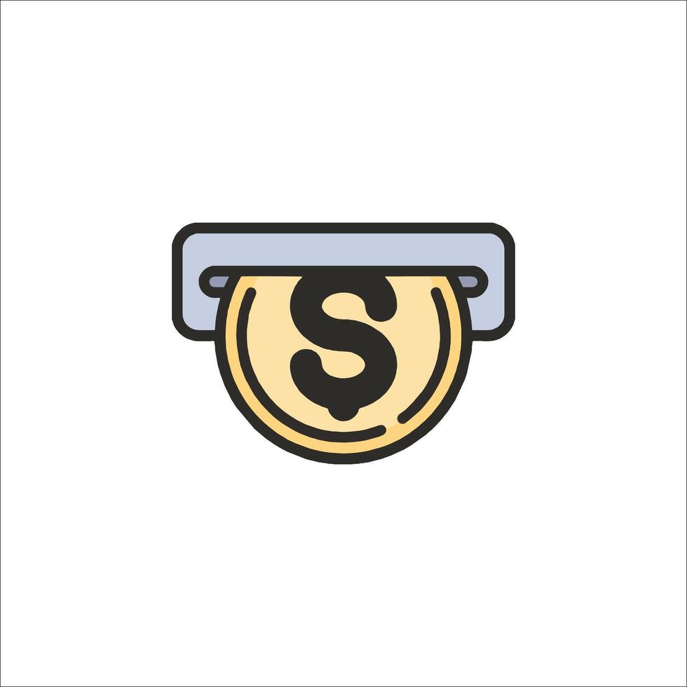 A dollar sign icon on a white background vector