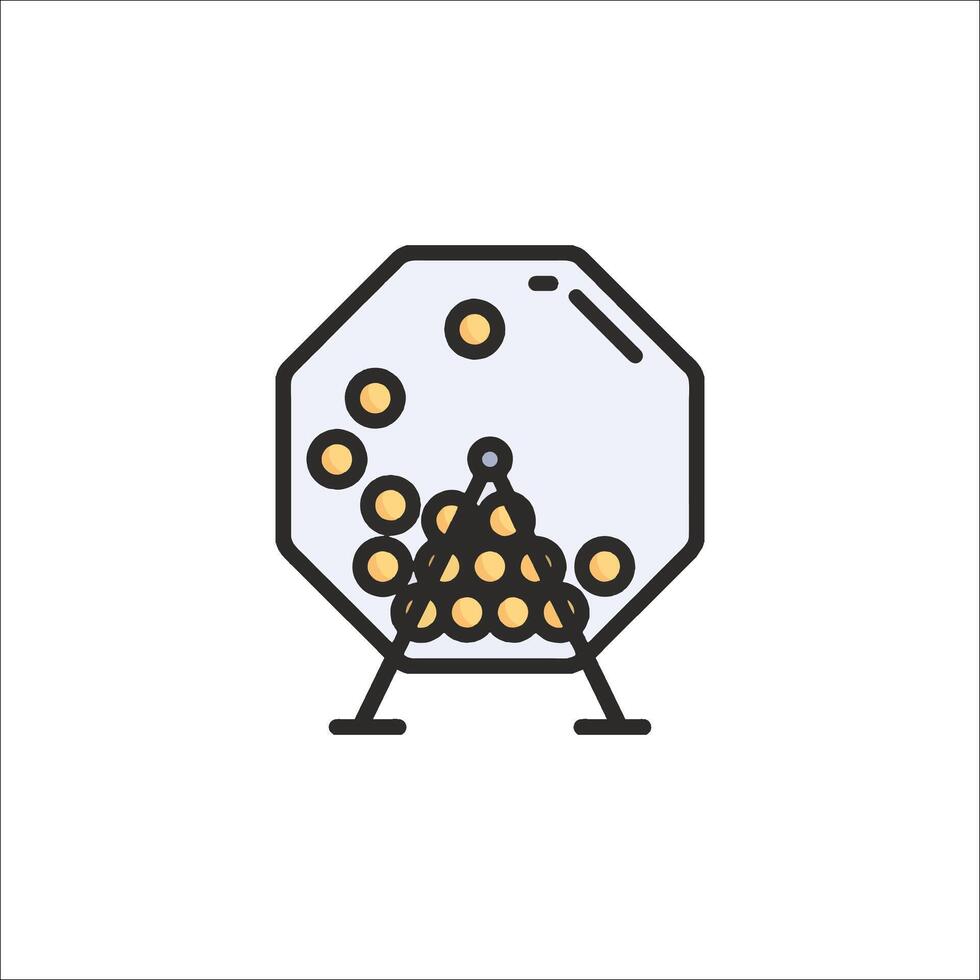 A line icon of a ball in a ball machine vector
