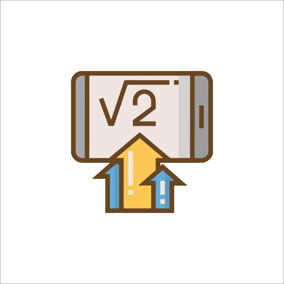A smartphone with a calculator icon and an arrow vector