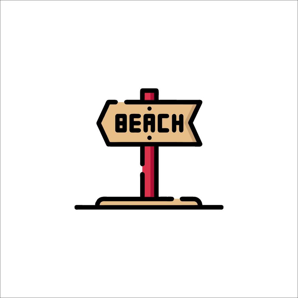 Beach sign icon illustration vector