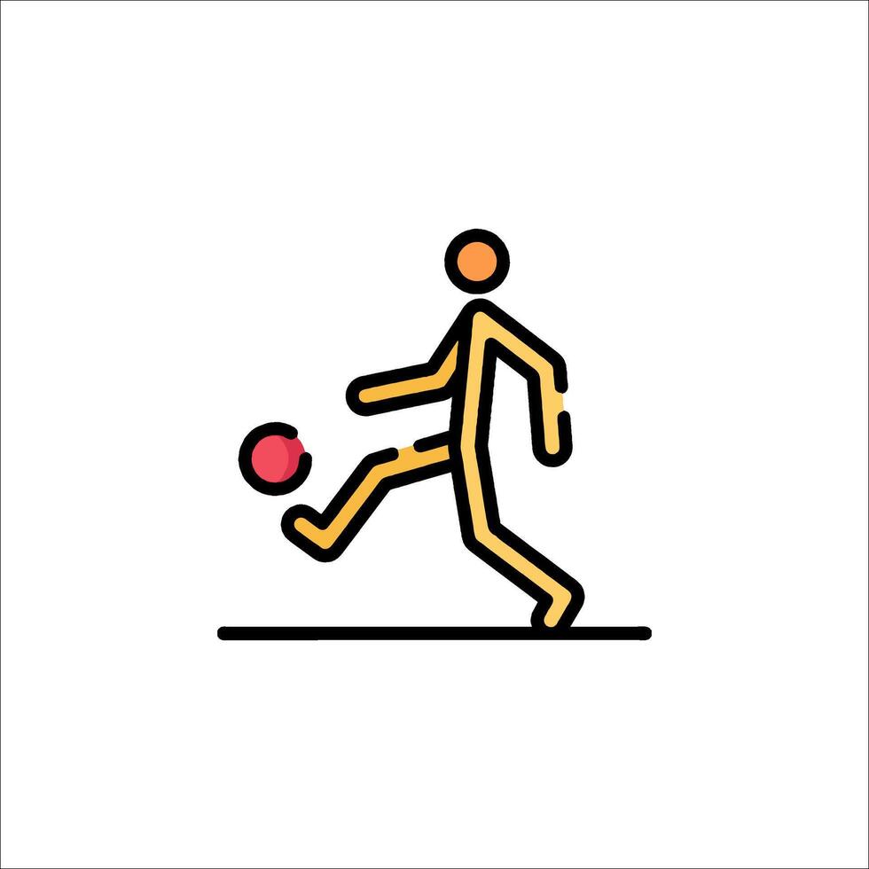 A man kicking a soccer ball in a line vector