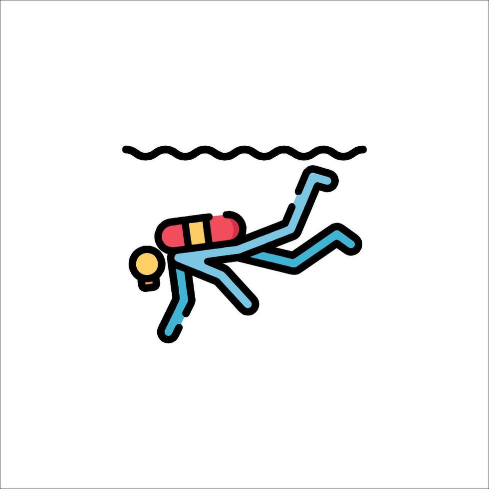 A man in a diving suit is floating in the water vector
