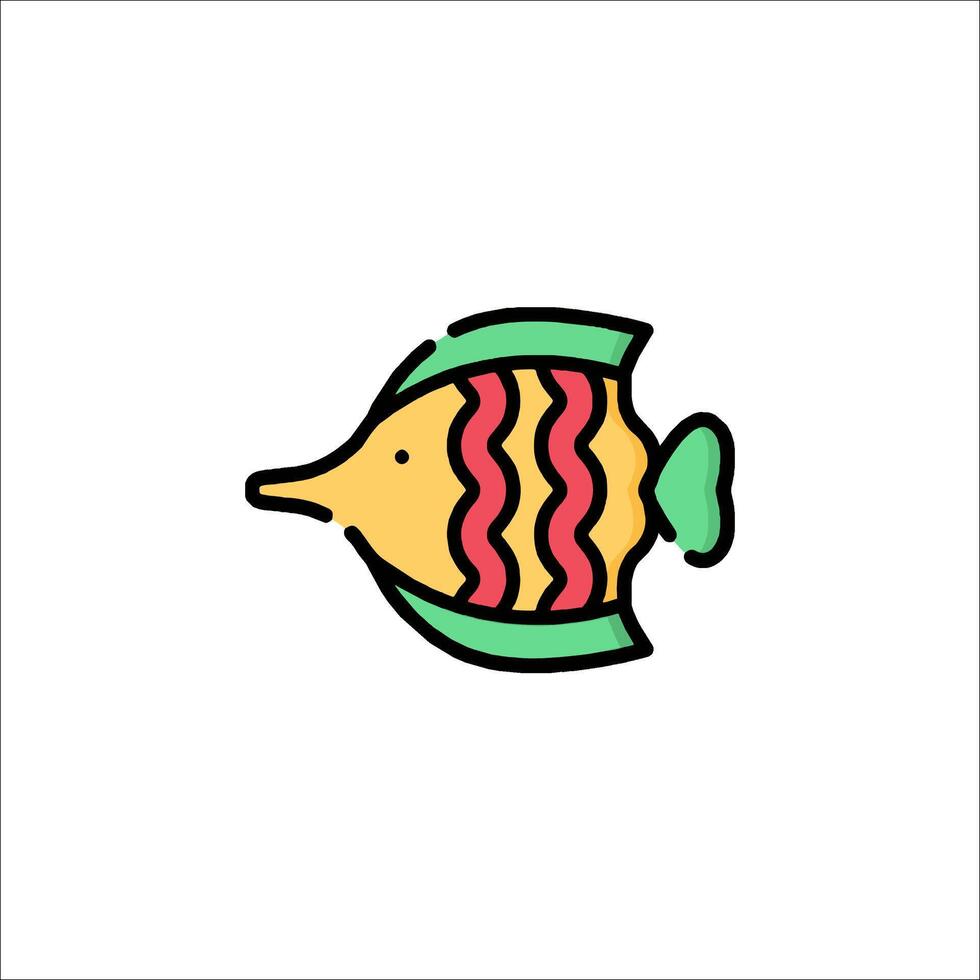 A fish icon with a colorful pattern vector