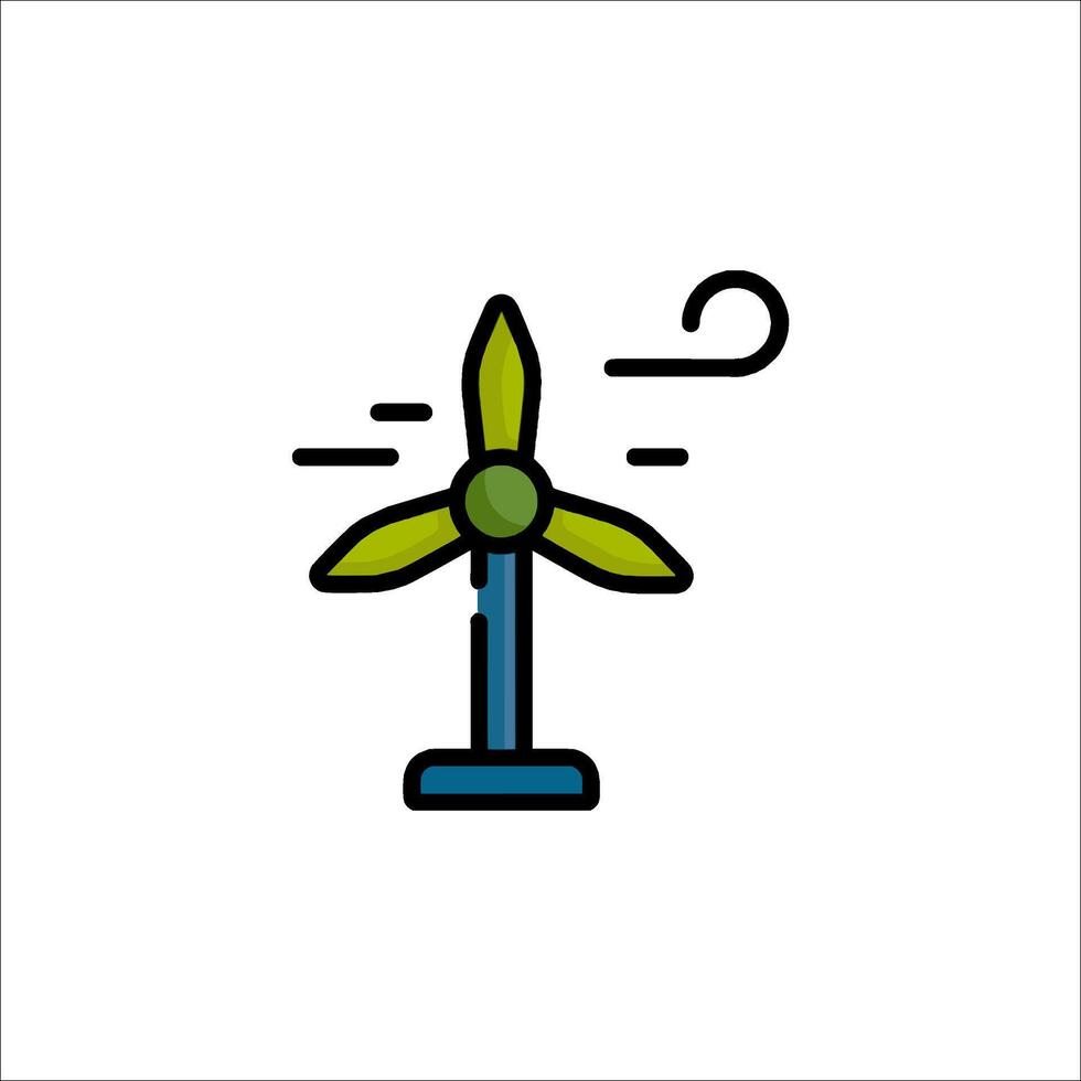Wind turbine icon illustration vector