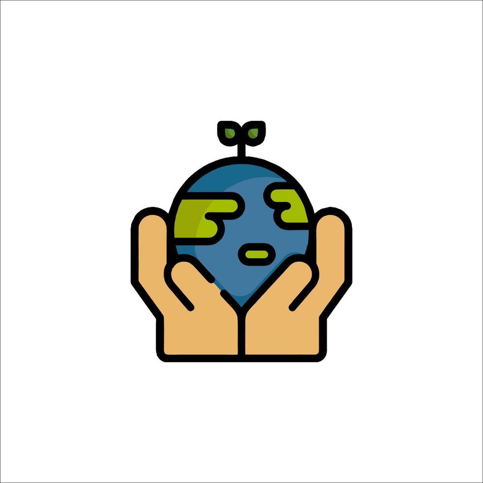 Save the earth icon illustration vector