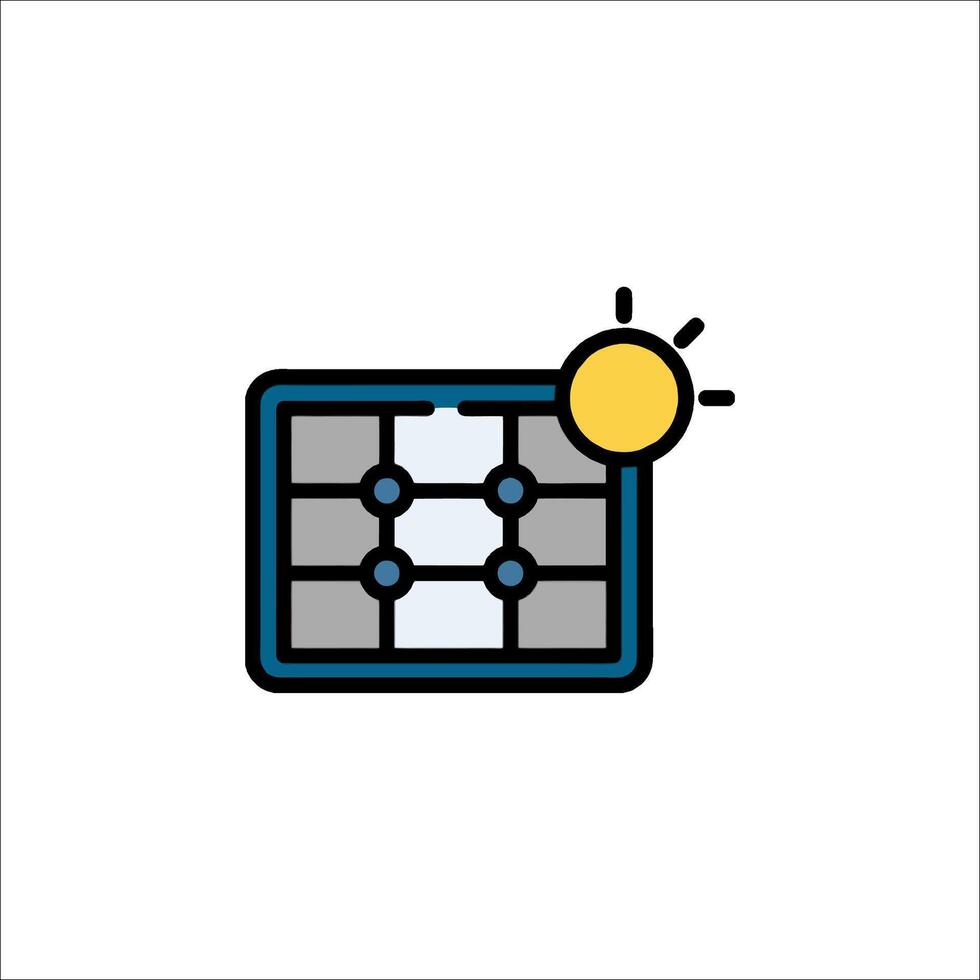 A solar panel with a light on it vector