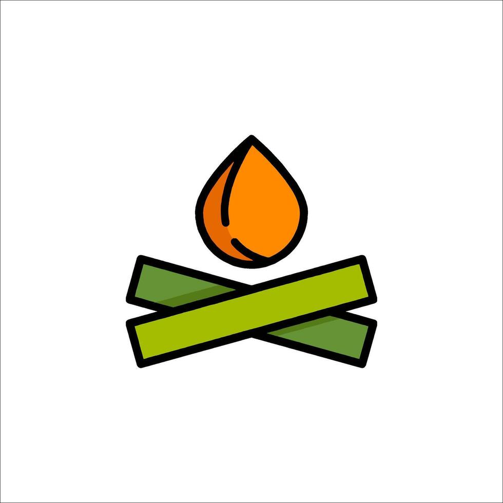 A campfire with a candle and sticks vector