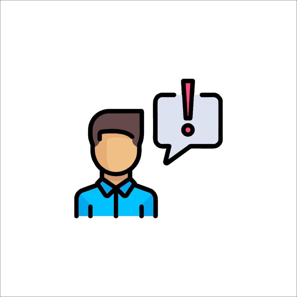 A man with a speech bubble and a question mark icon vector