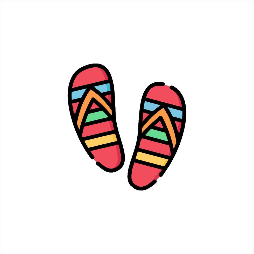 Colorful flip flops icon on white background vector