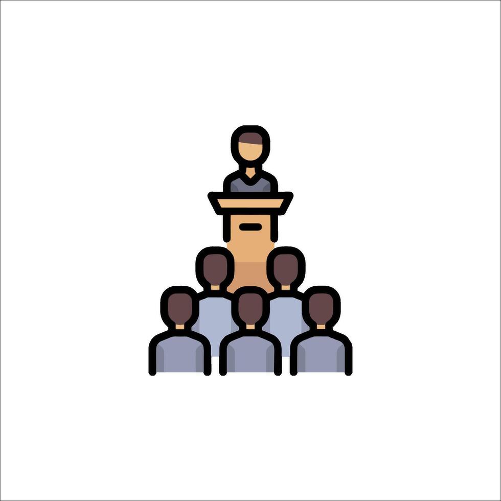 A speaker at a podium icon vector