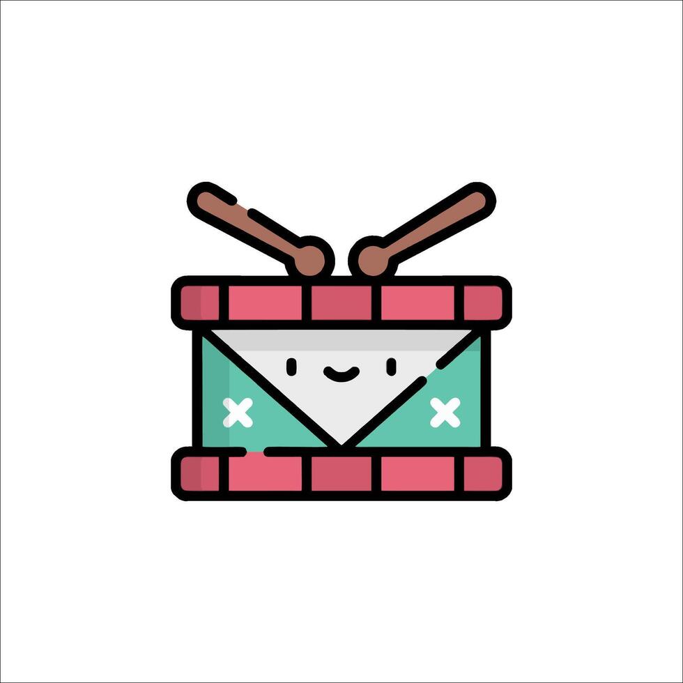 A drum icon with a smiley face vector
