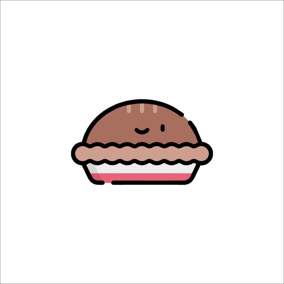 A cute little pie with a pink icing vector