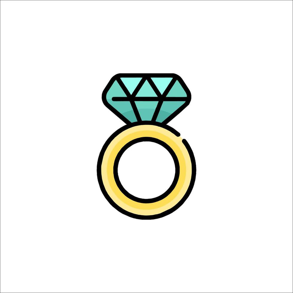 A diamond ring icon on a white background vector