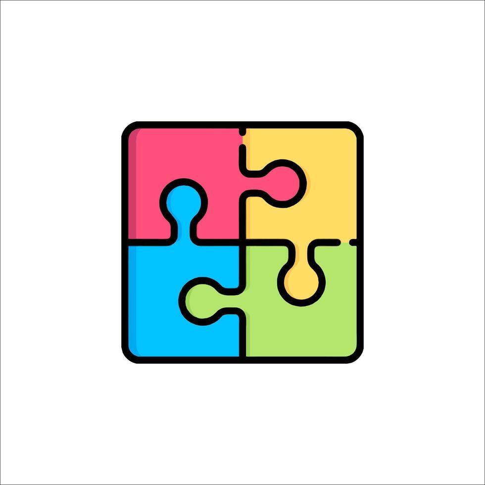 A colorful puzzle piece icon vector