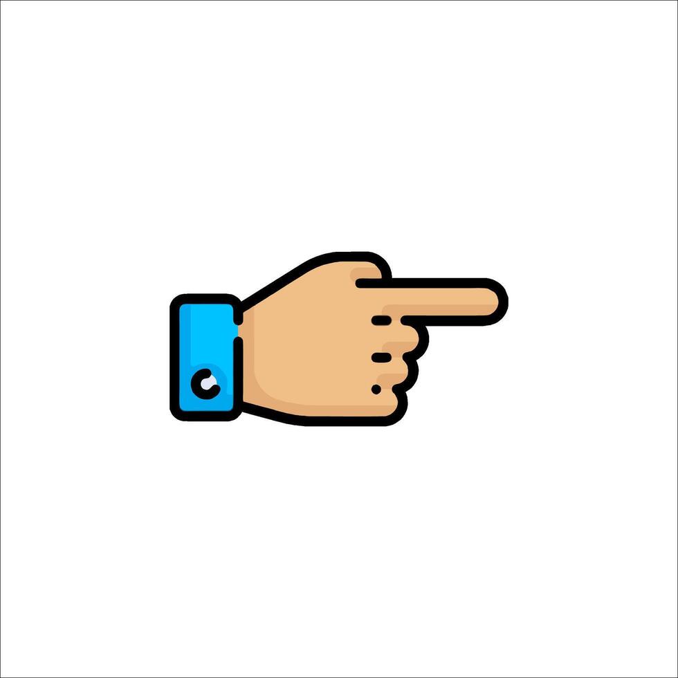 A hand pointing at something with a finger vector