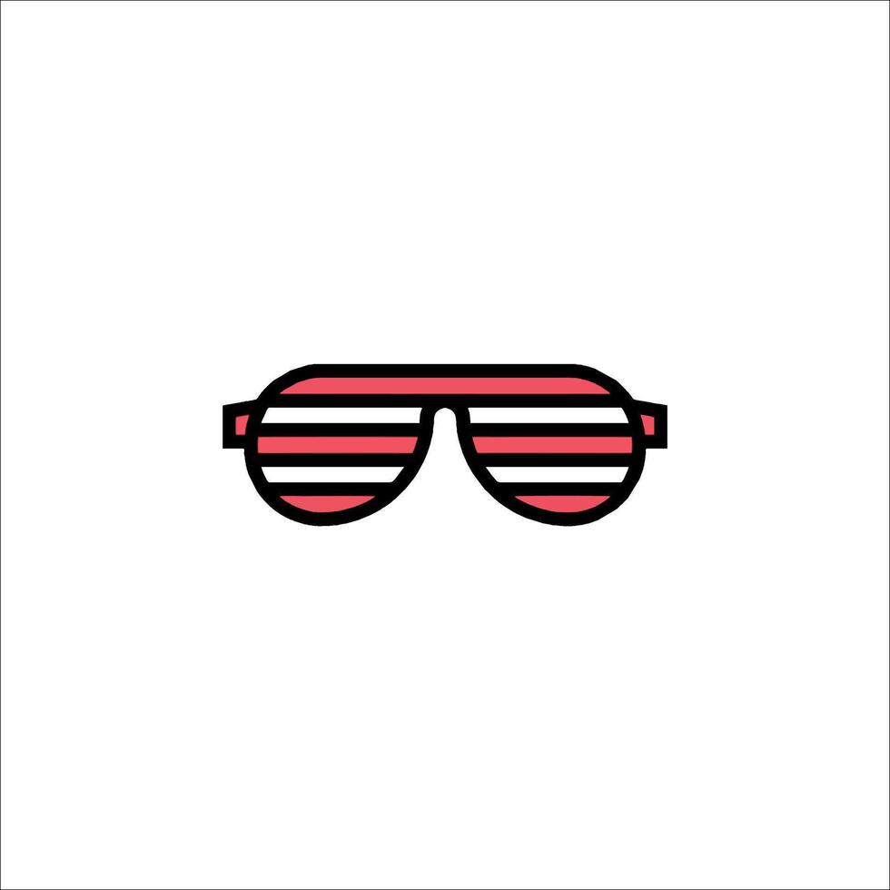 A pair of sunglasses with red and black stripes vector