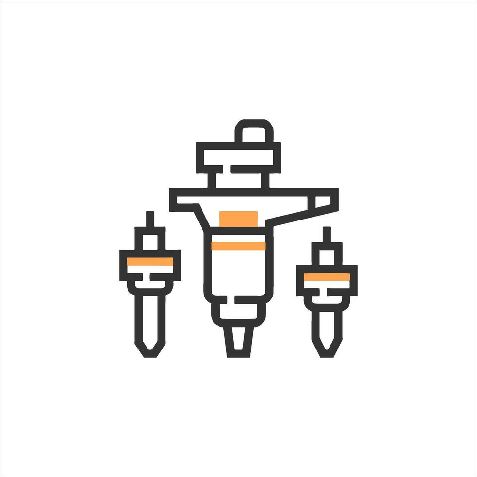 A line icon of three valves on a white background vector
