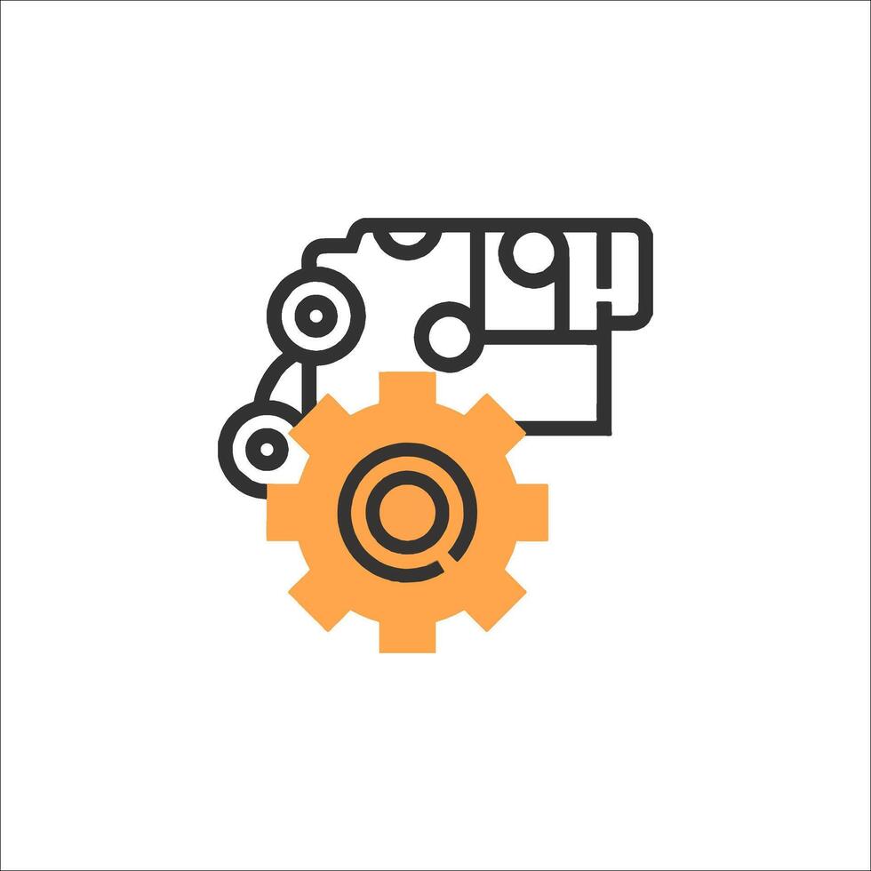 A gear wheel and a gear icon vector