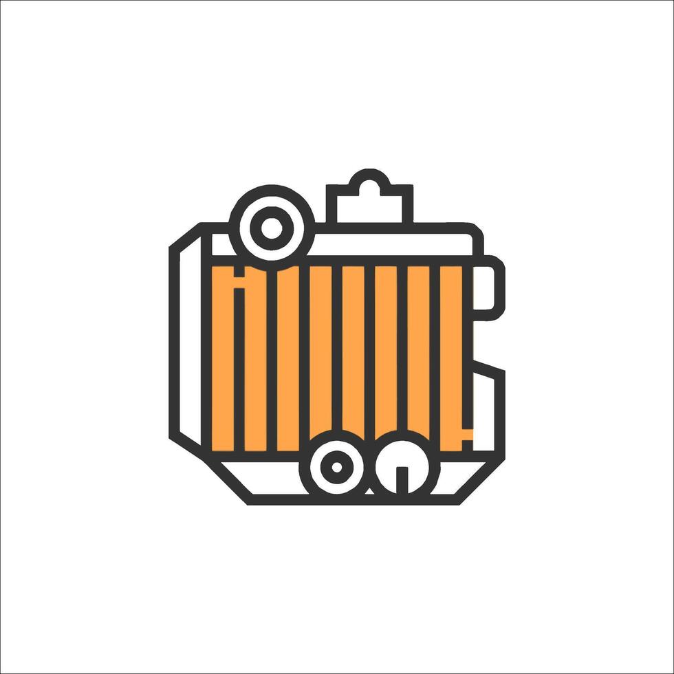 A line icon of a car radiator vector