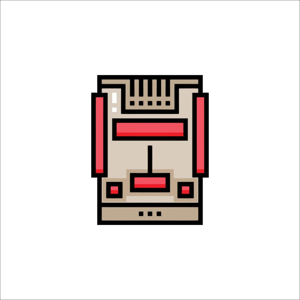 An icon of a computer with a red and white background vector