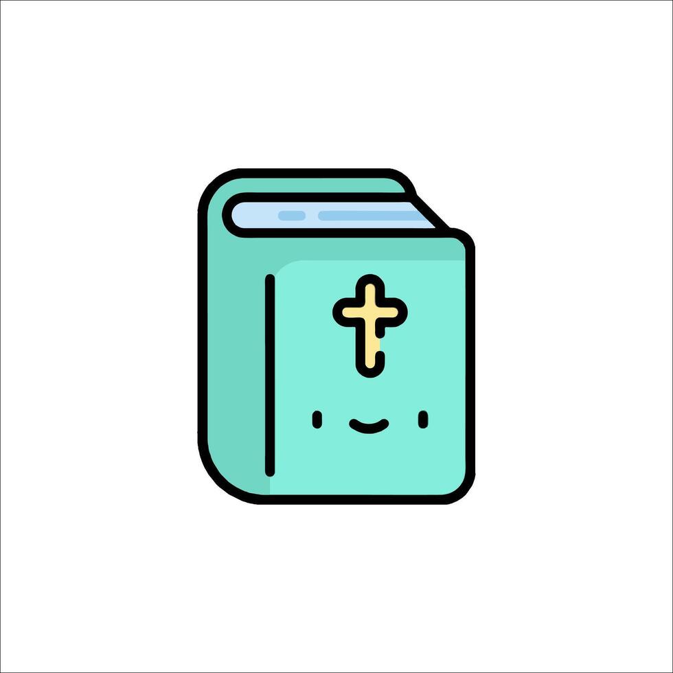 A cartoon book with a cross on it vector