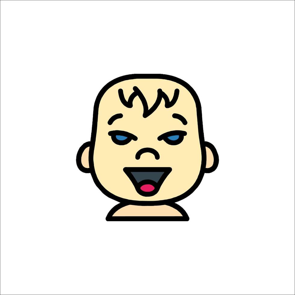 A cartoon baby face with a blue tongue vector