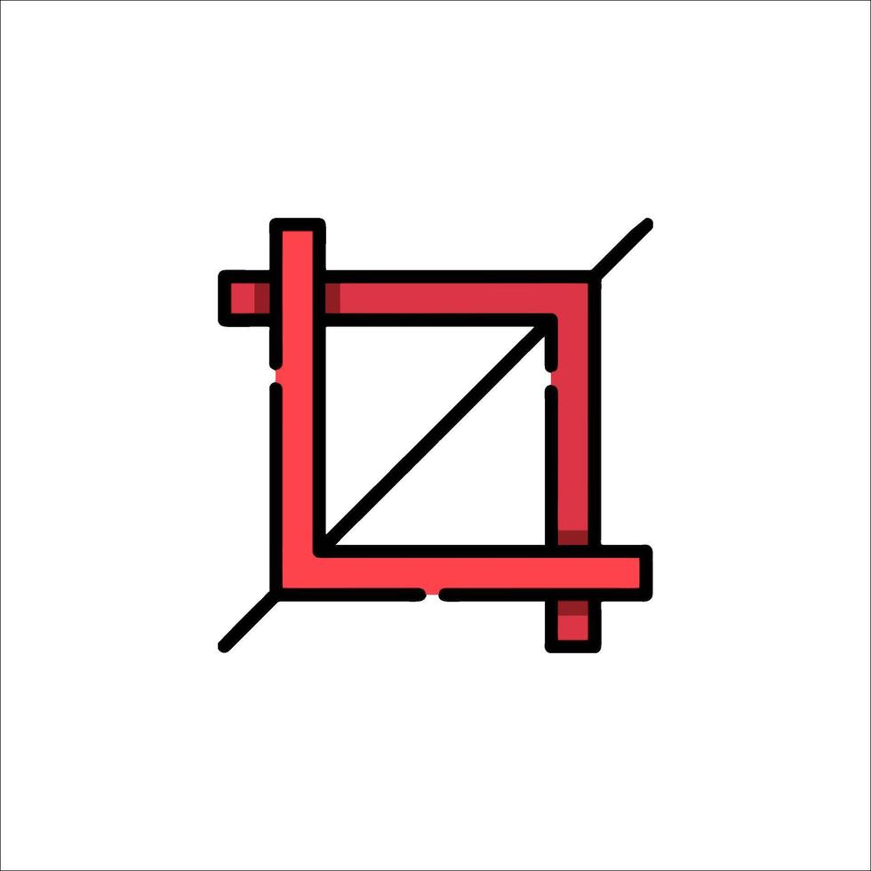 A square with a red line through it vector