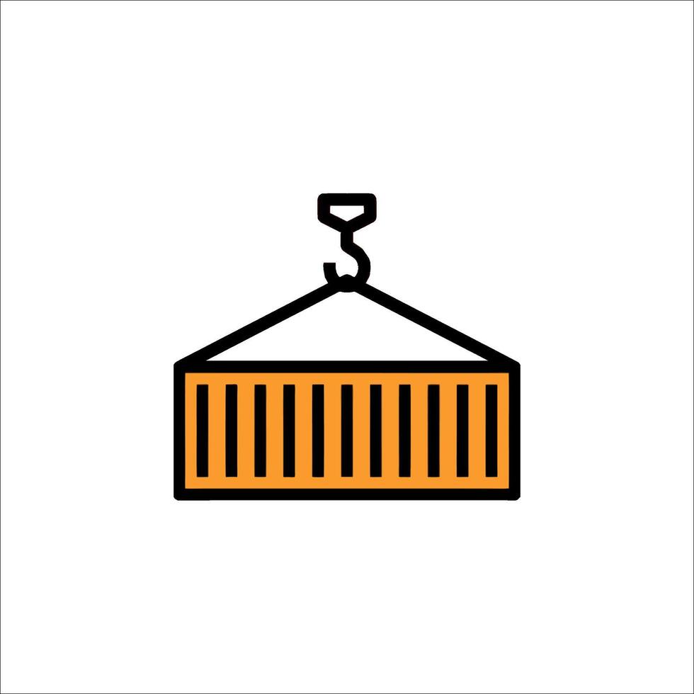 A crane with a hook on it, on a white background vector