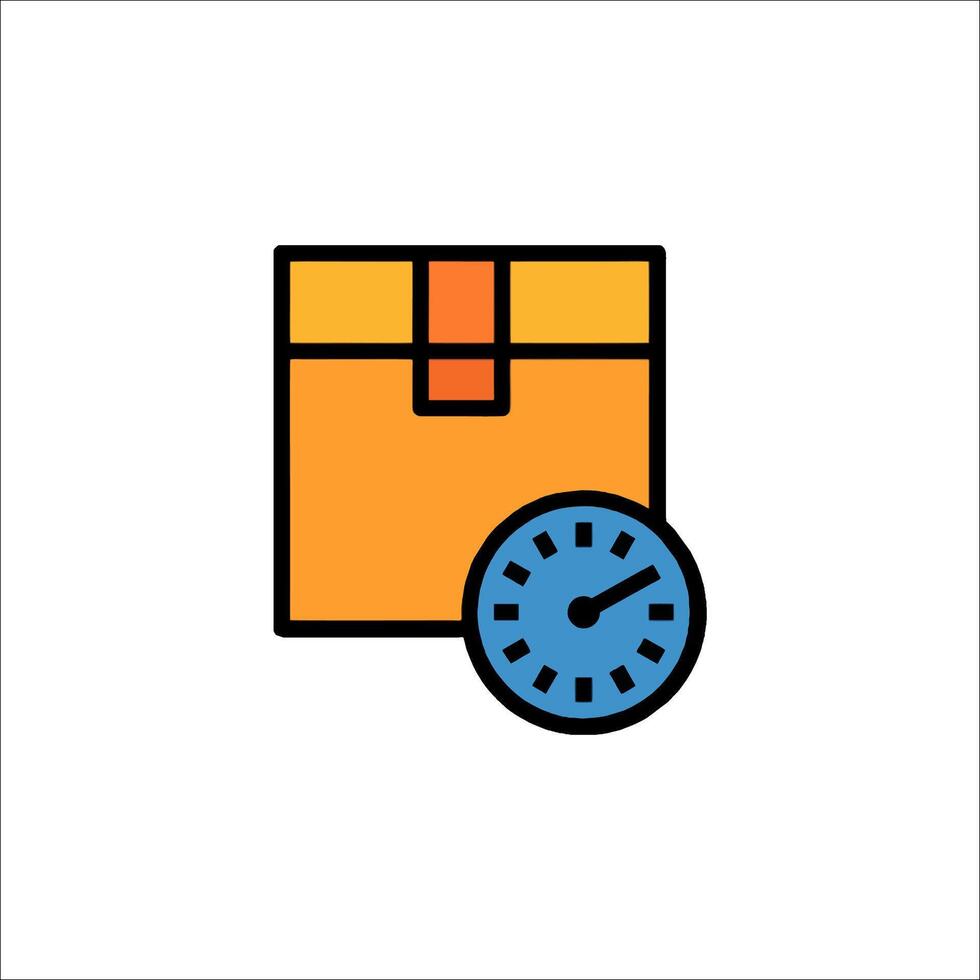 A box with a clock icon on it vector
