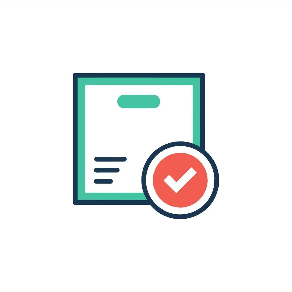 A check mark and a document icon vector