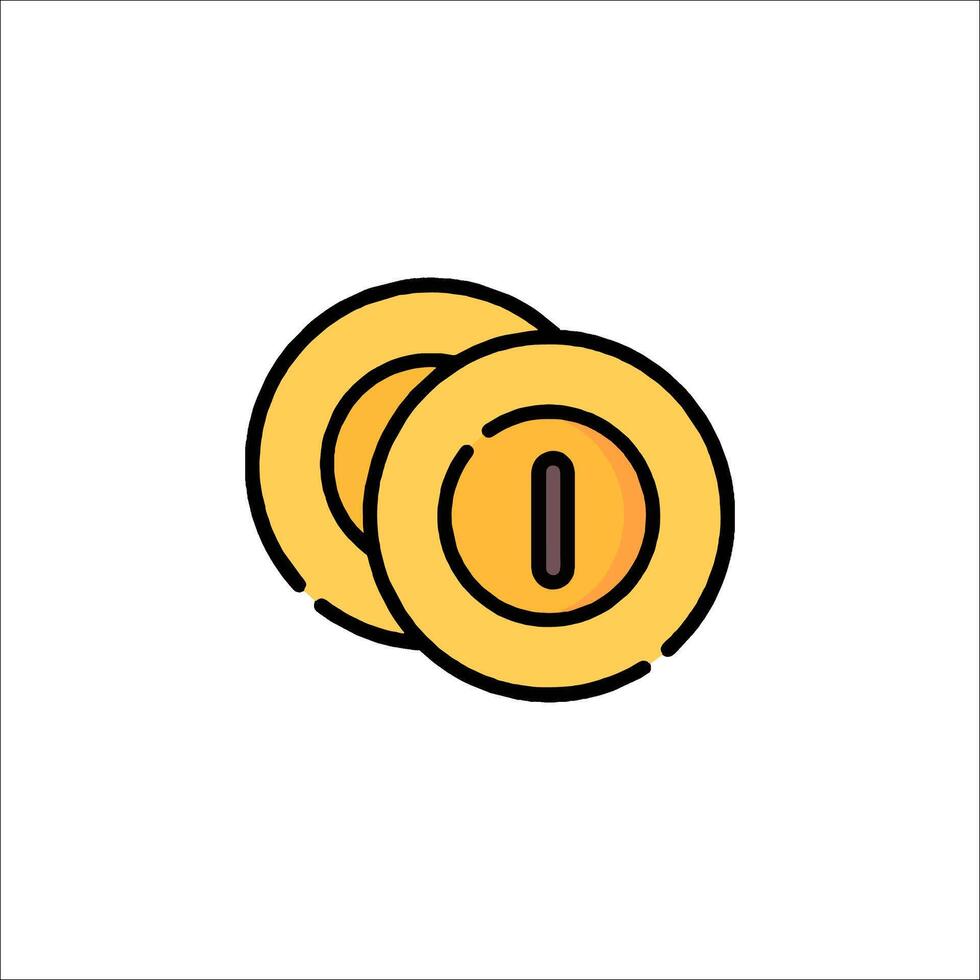 A pair of coins with a number on one side vector