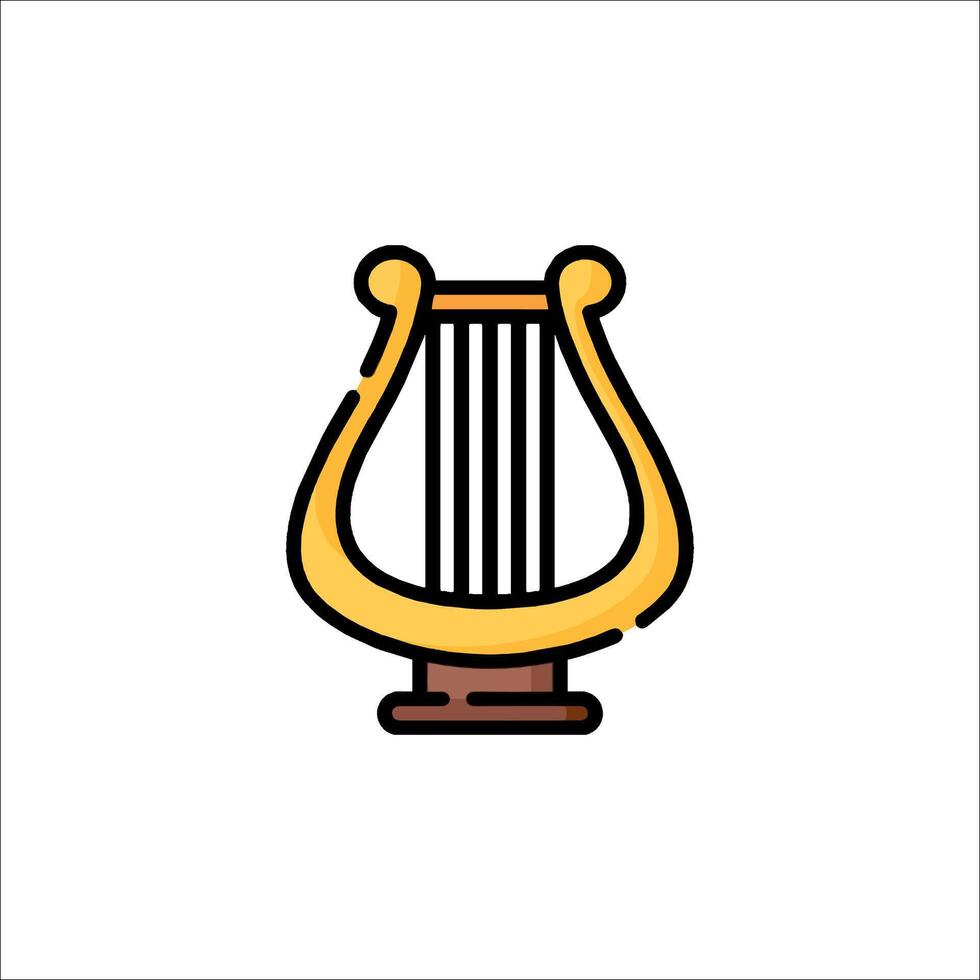 A golden harp icon on a white background vector