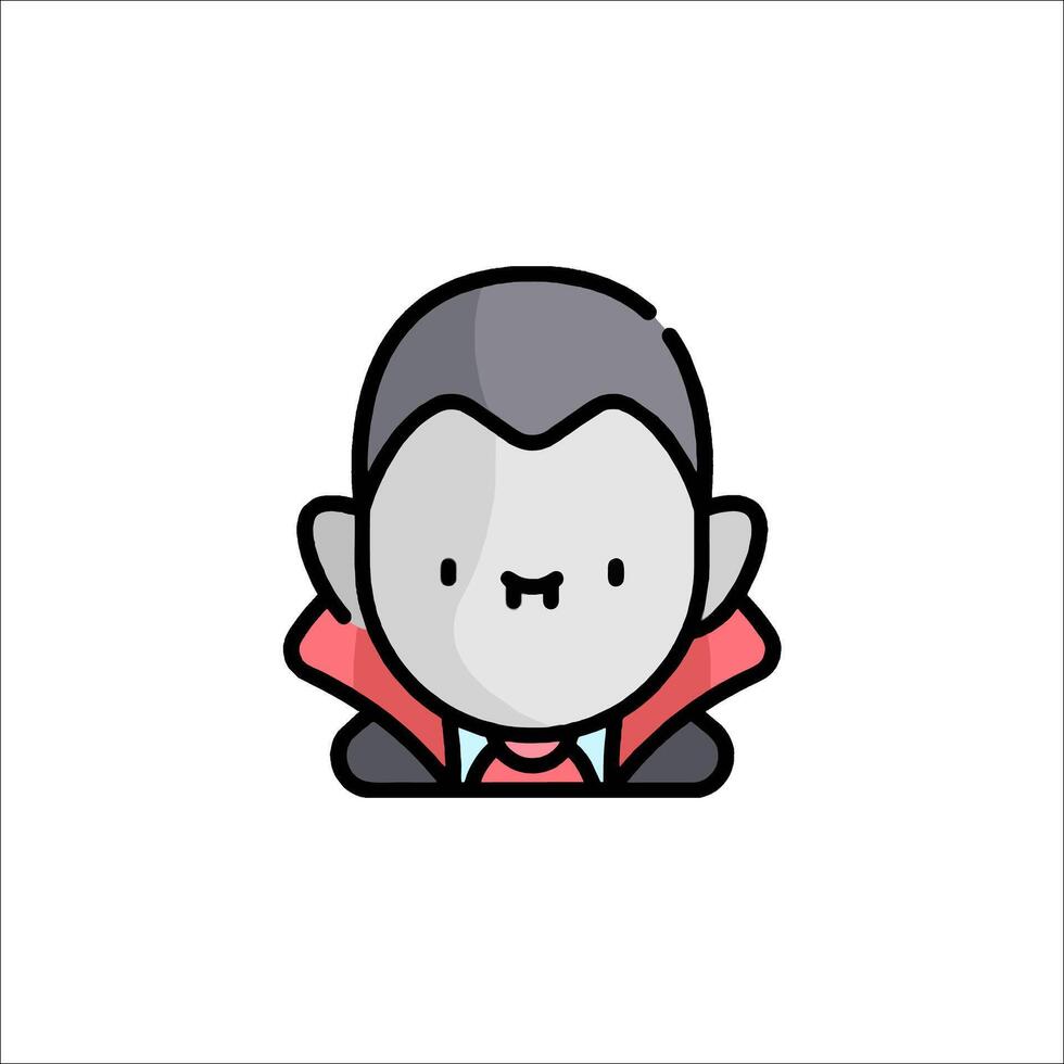 A cartoon vampire with a red tie on his head vector