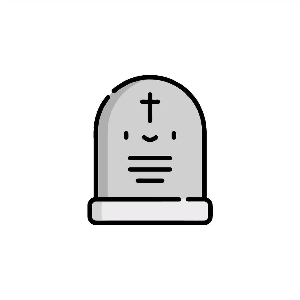 A black and white illustration of a tombstone vector