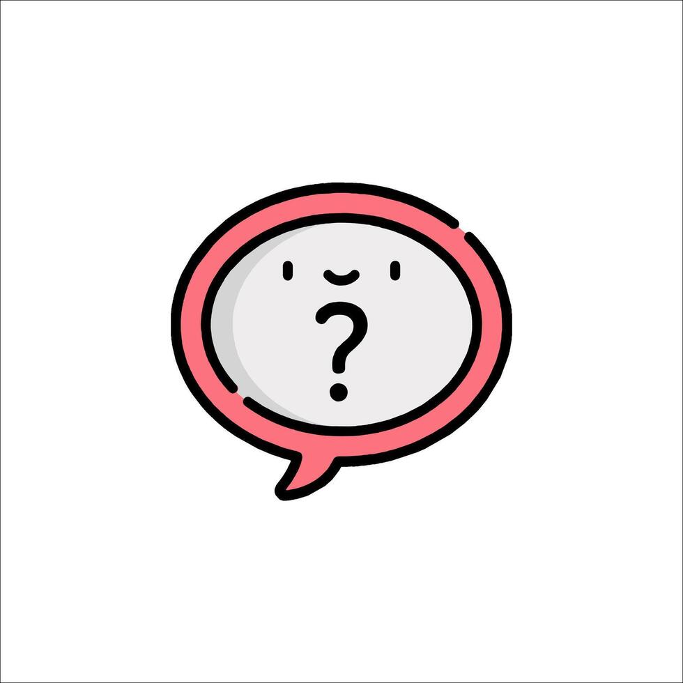 A cartoon speech bubble with a question mark on it vector