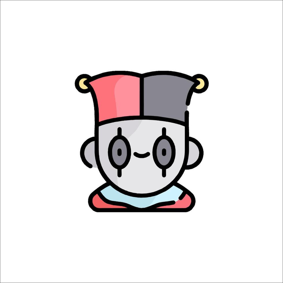 A cartoon character with a clown hat vector