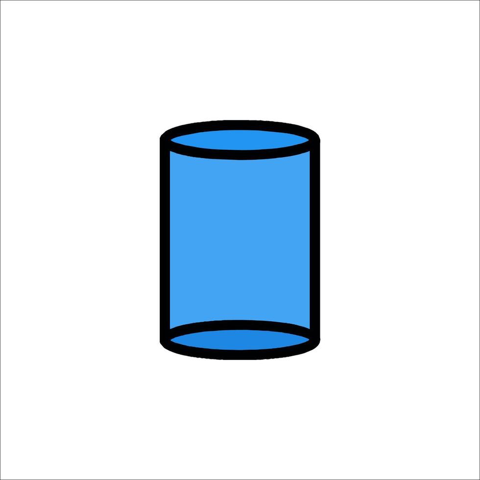 A blue cylinder with a black outline vector