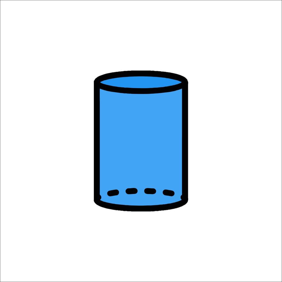 A blue glass with a hole in it vector