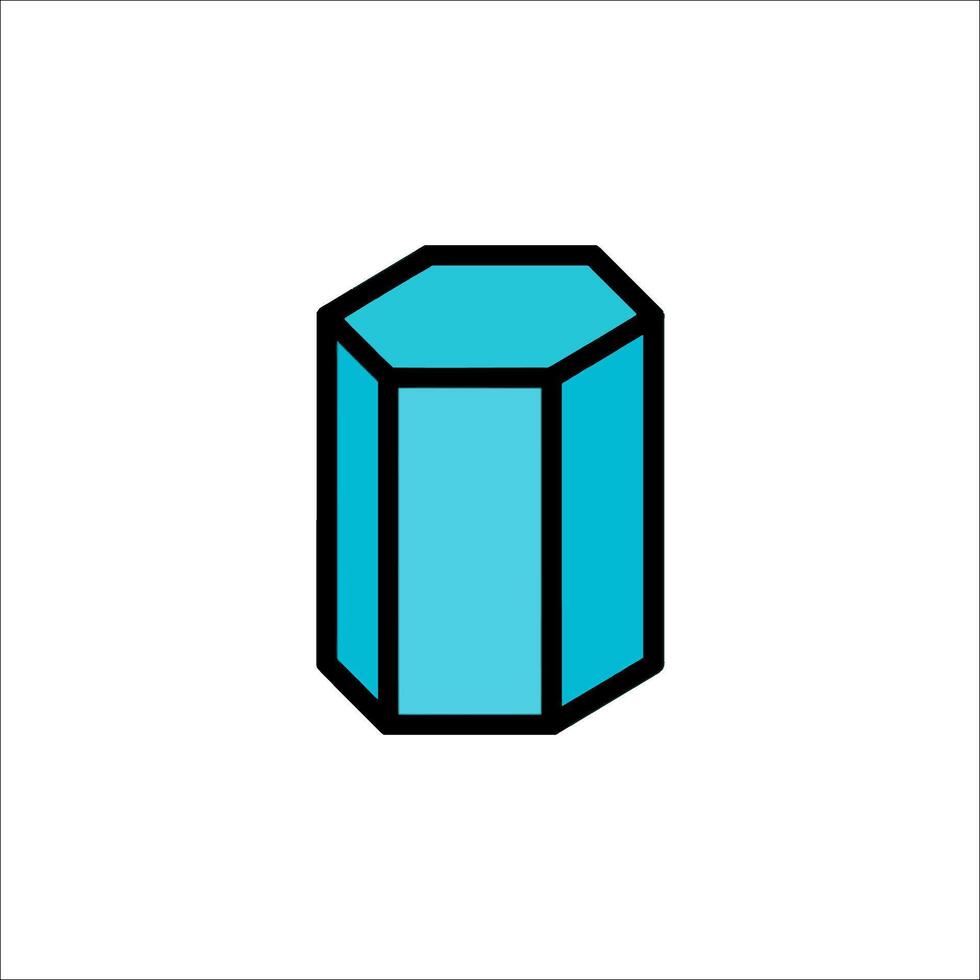 A blue cube with a black outline vector