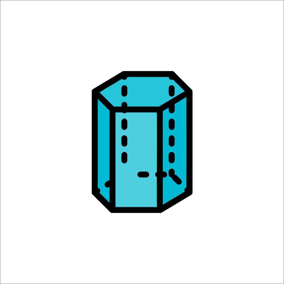 A blue cube with a hole in it vector